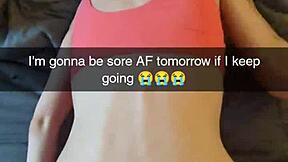 Cheating amateur yoga milf fucks fitness instructor on snapchat, cucked and creampied in rough anal