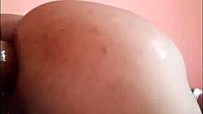 Fucking my tight hole with homemade anal cowgirl masturbation