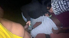 Park lizard lot slut sucks two big black cocks doggystyle