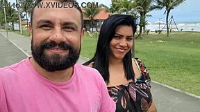 cuckold shows wife's hairy pussy everywhere