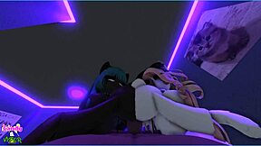 Viper Slamming Candy and Her Demi-Human Kittens with Raw Desire