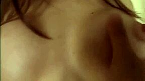 hot brunette gives pov blowjob on casting couch