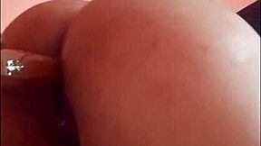 Fucking my tight hole with homemade anal cowgirl masturbation