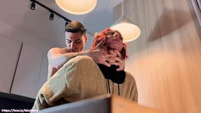 hot sex with girlfriend thelymia in kitchen leads to orgasm