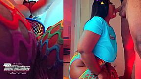 Slim bbw swallowing cum with tongue rings