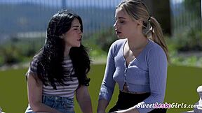 Blonde teen Jane Wilde seduces brunette Anna Claire Clouds with intense kisses