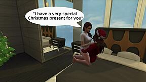 christmas morning fuck session with shemale and lesbian