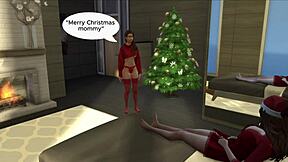 christmas morning fuck session with shemale and lesbian