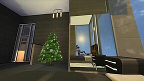 christmas morning fuck session with shemale and lesbian