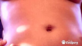 Ella Milano's athletic body gags on deepthroat cock with open legs