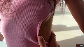 Fucking My Roommate’s Tight Anal on Kitchen Table While Boyfriend Sleeps