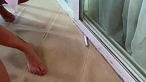 Missspisss shows off big tits and monster cock in homemade exhibitionist clip