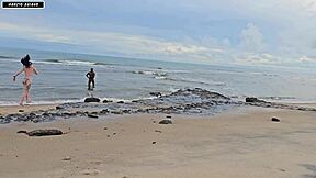 hey, ya won’t believe how this playful day turned into wild banging with a hot african threesome on a busy beach!