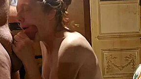 Redhead devours cock and swallows cum eagerly