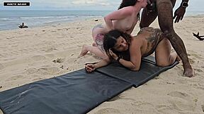 hey, ya won’t believe how this playful day turned into wild banging with a hot african threesome on a busy beach!