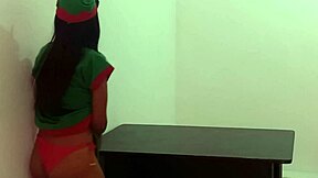 skinny brunette performs erotic dance bent over for american boyfriend