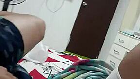 I masturbate while my wife gets her nails done in close up