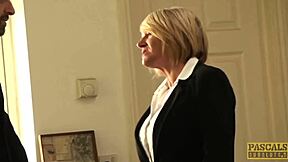 Pascalssubsluts - Busty Milf Amy Dominated by Pascal White in Stockings and Heels