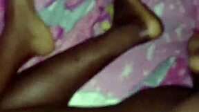 Amateur teen african girl swallows fingers in wet pussy fingering and homemade fucking