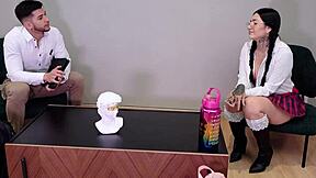 horny college student offers help to professor to pass course