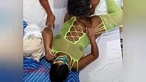 Latina enjoys oral pleasure in intimate moment