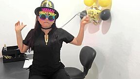 The Hot Office Worker Prepares An Anal Plug To Play With Her Horny Buttocks