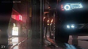 big booty secretary fucks in boss car