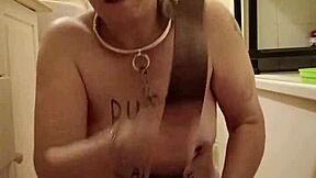 Homemade Slave SPANKED and BONDED with BELT in Public