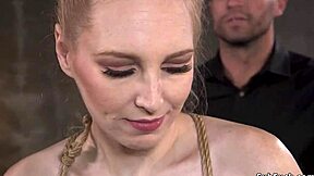 Hot slave throat and cunt banged bdsm