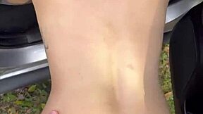 Thick white girl naked, bent over, fucked in public daylight!