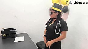 The Hot Office Worker Prepares An Anal Plug To Play With Her Horny Buttocks