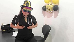 The Hot Office Worker Prepares An Anal Plug To Play With Her Horny Buttocks