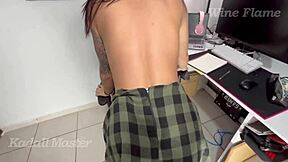 curvy student craves professor's big cock for better grades with blowjob