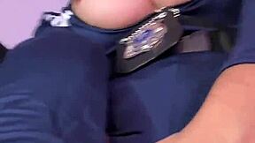 Latina In Military Costume Masturbates, Begging To Cover Her Natural Tits With Cum