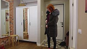 Redhead lets her step daddy have a quickie