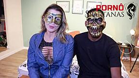 Beautiful Agatha shakes ass for cuckold Chris