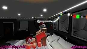 Ajudante 18+ do Papai Noel Debruçada para MILF Montar e Gozar