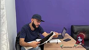 Brunette Slut Rides Boss's Big Cock For Early Exit