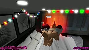 Santas little helper bent over for milf riding and cum