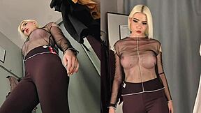 Ukryta kamera łapie dziewczynę bez majtek w przymierzalni