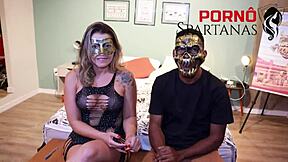 Beautiful Agatha shakes ass for cuckold Chris