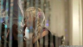 milf gives blowjob and handjob in live voyeur session in germany with cumshot