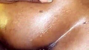 Sweet huge swollen pussy gets ripped clothes and creampie dripping wet