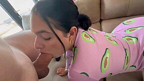 Brazilian amateur can't resist sucking any cock she sees. Wet pussy bent over.