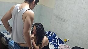 My friend's mom gives me a sloppy blowjob after her birthday party.