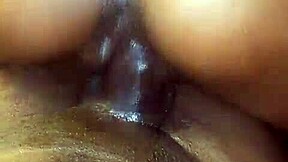Sweet huge swollen pussy gets ripped clothes and creampie dripping wet