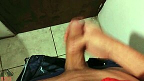 Naked Babe Showers Floor With Cum In Pov