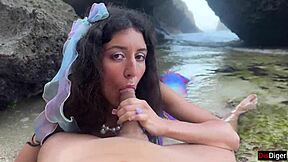 i fucked a beautiful mermaid in lingerie uniform with sloppy pov cum!