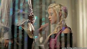 milf gives blowjob and handjob in live voyeur session in germany with cumshot