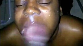 ebony teen with tight pussy takes huge cumshot from monster cock